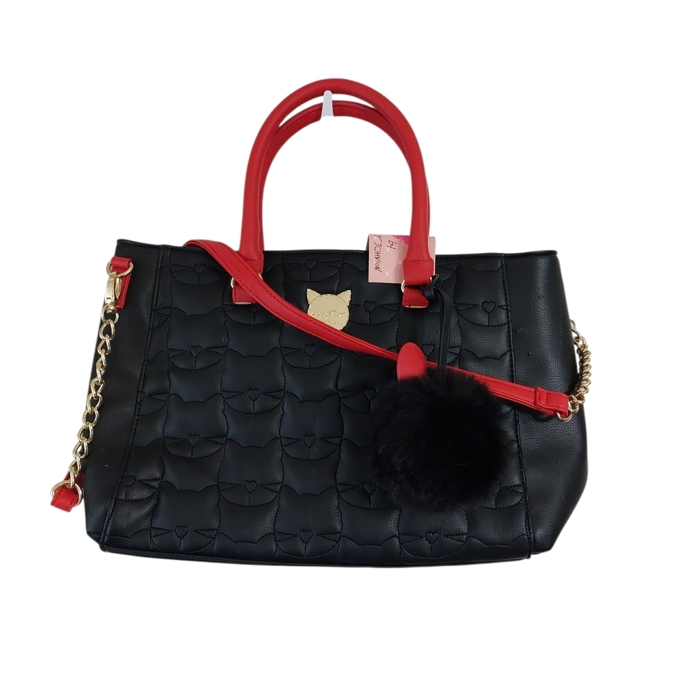 Betsey Johnson Black and Red Satchel